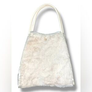 NWT Victoria's Secret Cream Faux Fur Tote